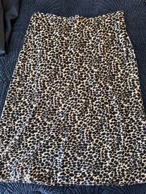 Leopard Print A-Line Women's Skirt - Neutral Tones